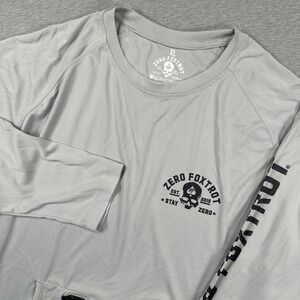 Zero Foxtrot Shirt Mens XL Gray Performance Long Sleeve Zipper Pocket Stay Zero